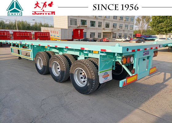 Carbon Steel 40ft 3 Axle Flatbed Trailer For Carrying Container