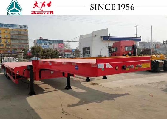 12 Meter Low Bed Trailer With Spring Ramp For Transport Excavators